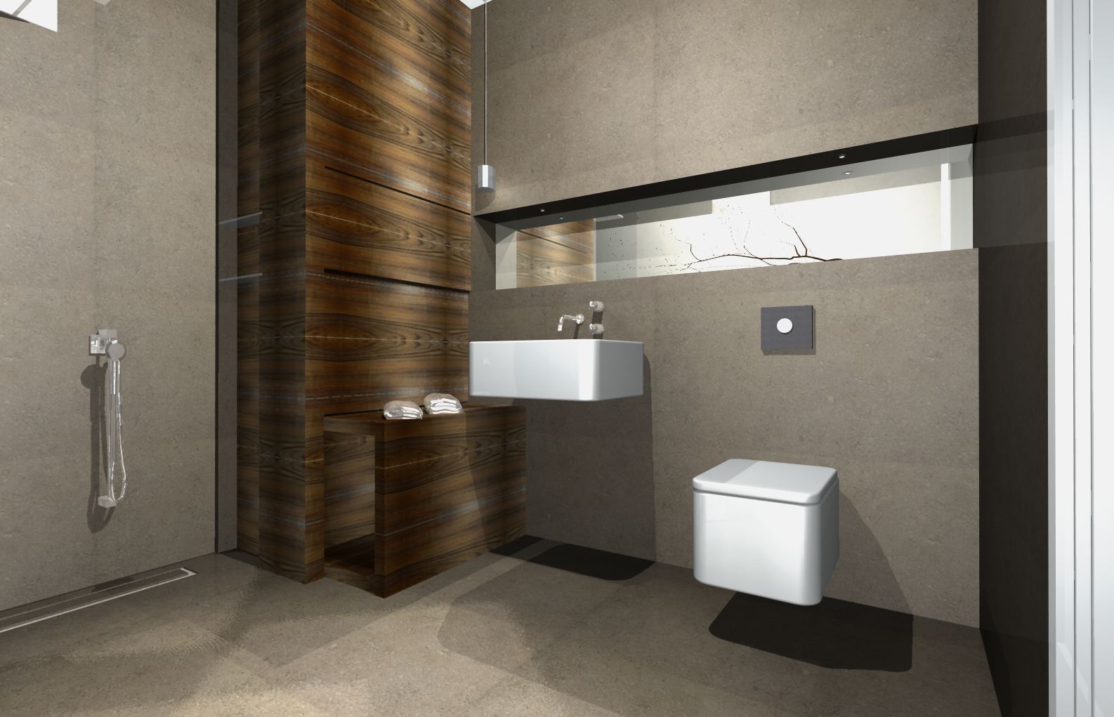 projekty łazienek nowoczesnych z drewnem