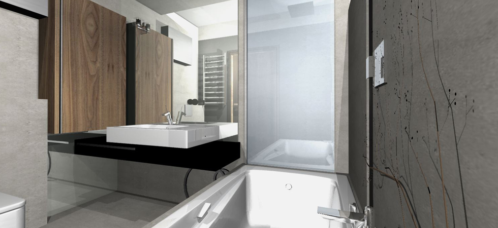 łazienka struktura beton szkło